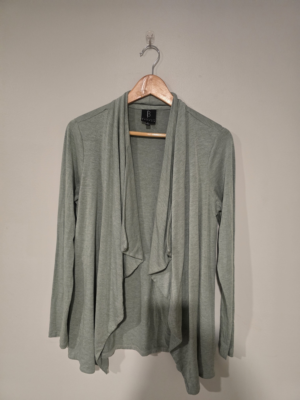 bobeau Sage Green Open Front Cardigan